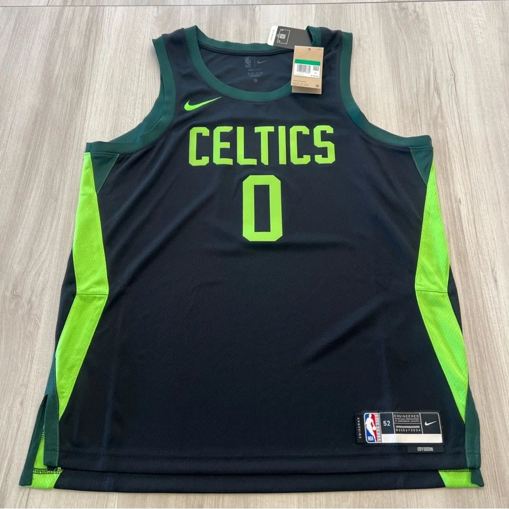 Jayson Tatum 2024-2025 Boston Celtics City Edition Black Jersey #0 Size 52 XL‎